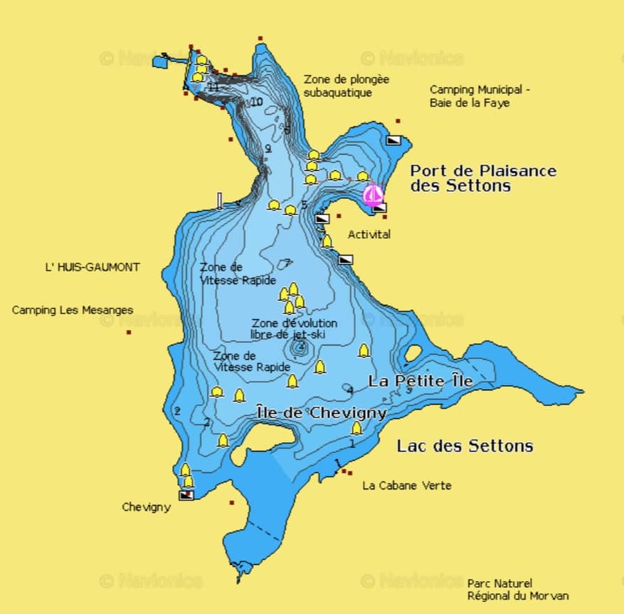 carte des fonds lac des settons